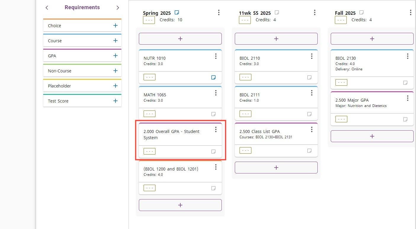 Screenshot of Overall GPA - Student System